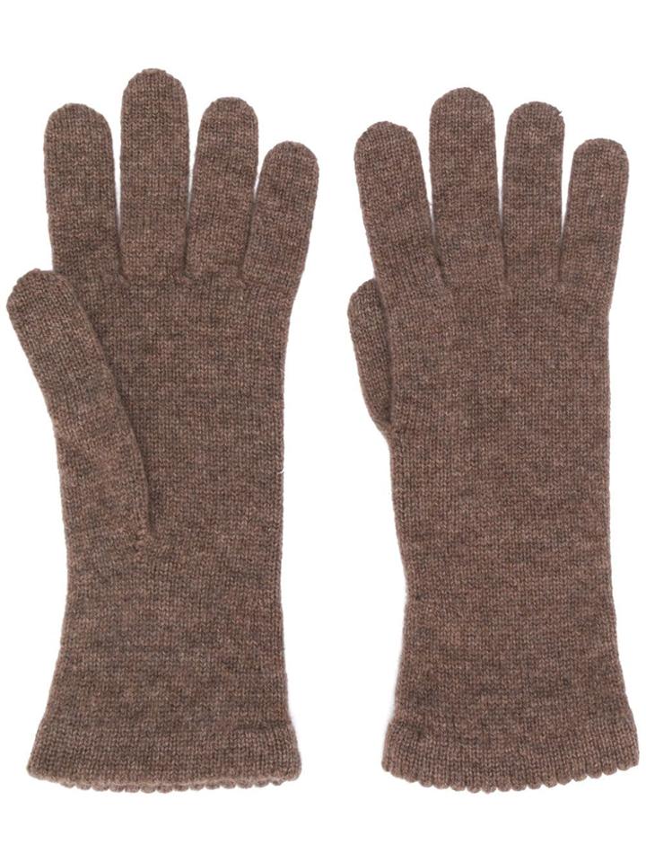 Blanca Knitted Cashmere Gloves - Brown