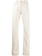 Helmut Lang Embroidered Logo Straight Jeans - White