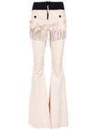 Andrea Bogosian Leather Flared Trousers - Nude & Neutrals