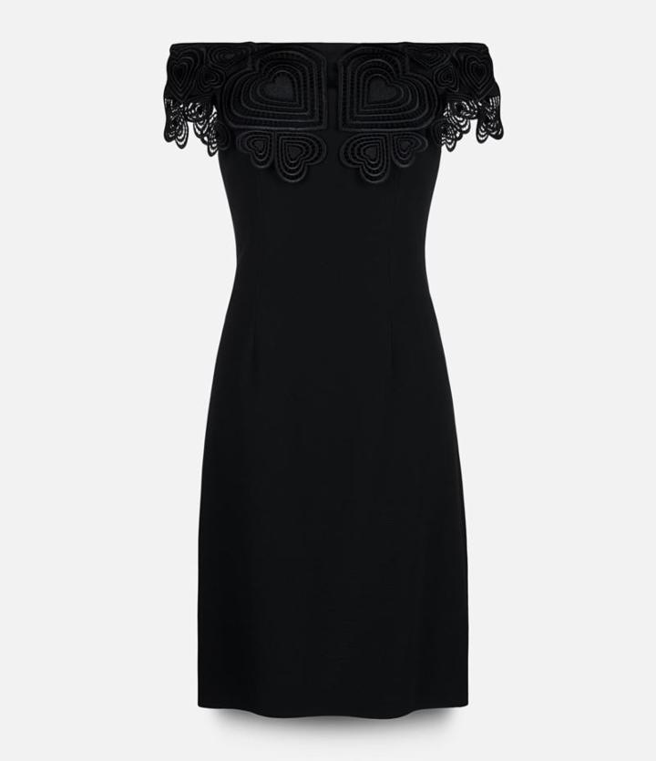 Christopher Kane Off-shoulder Love Heart Lace Collar Dress