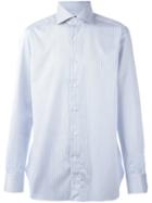 Ermenegildo Zegna Pinstriped Shirt, Men's, Size: 42, Blue, Cotton