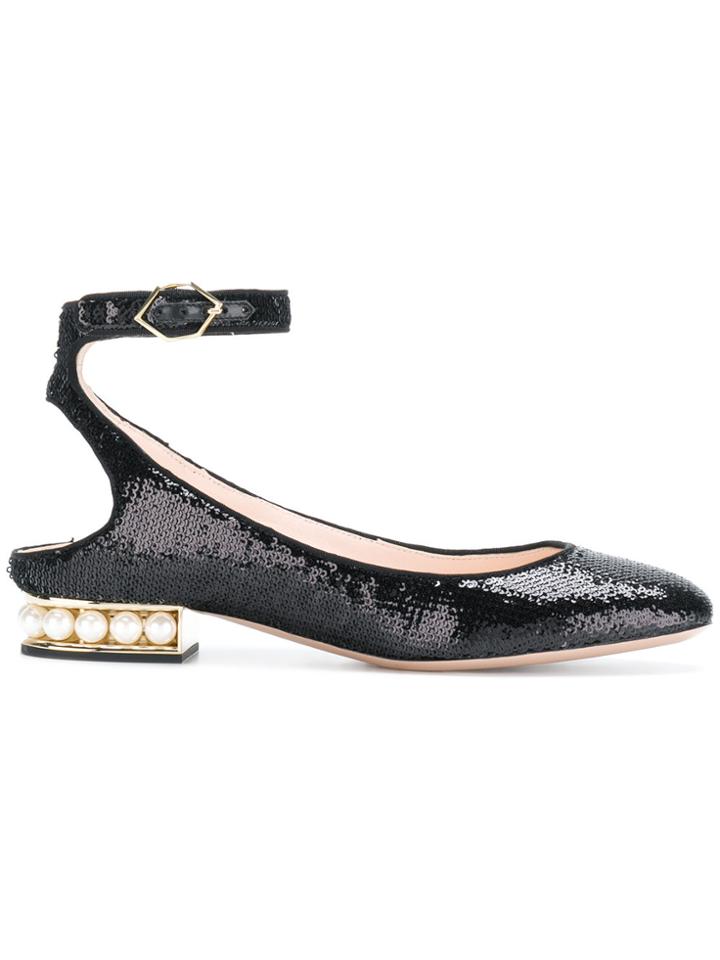 Nicholas Kirkwood Embellished Heel Sequin Pumps - Black