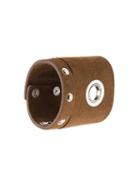 Maison Margiela Eyelet Embellished Cuff, Adult Unisex, Size: S, Brown, Leather
