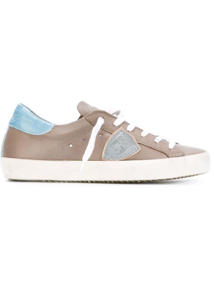 Philippe Model Logo Patch Sneakers, Women's, Size: 35, Brown, Leather/rubber