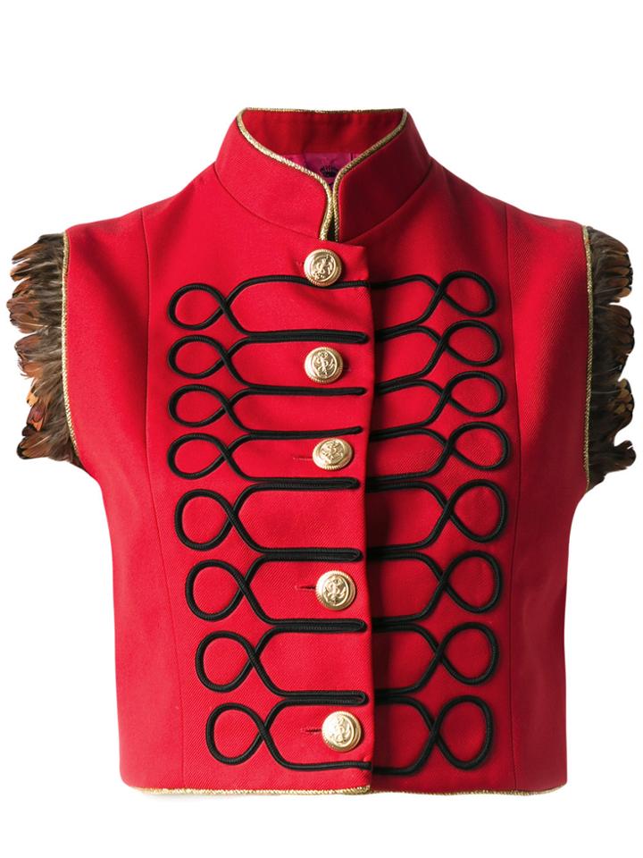 La Condesa Jimy Cropped Vest - Red
