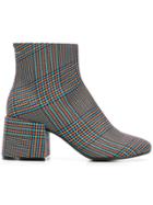 Mm6 Maison Margiela Checked Ankle Boots - Blue
