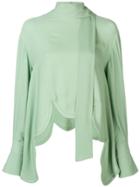 Valentino Scalloped Hem Blouse - Green