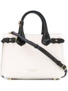 Burberry - Leather Tote Bag - Women - Cotton/calf Leather/metal - One Size, White, Cotton/calf Leather/metal