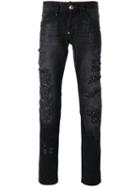 Philipp Plein Crystal Straight Leg Jeans, Men's, Size: 31, Black, Cotton/viscose/polyurethane