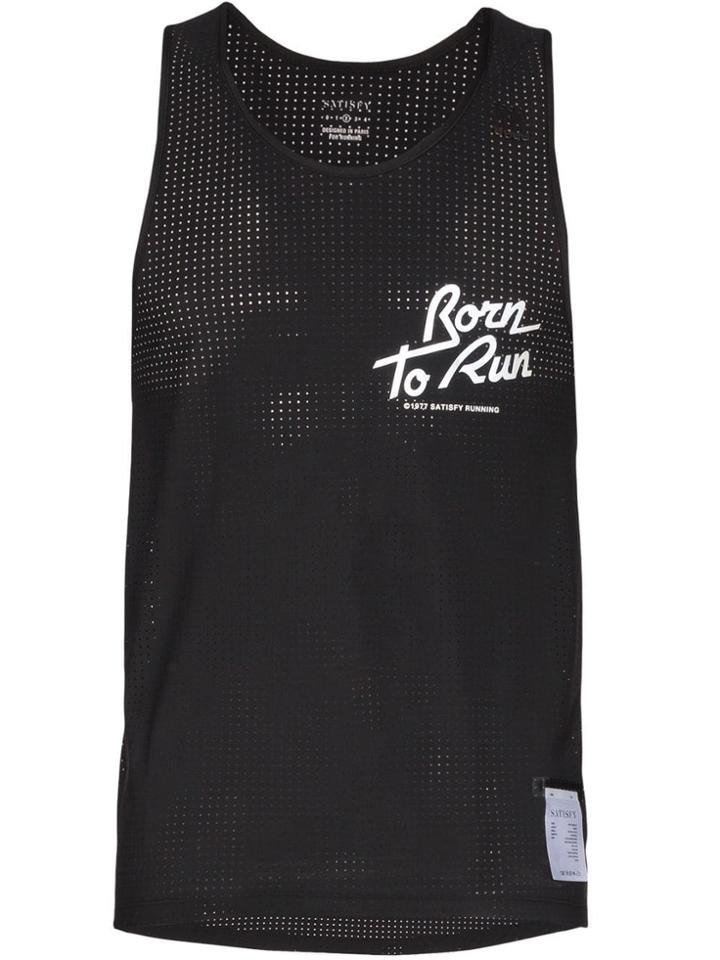 Satisfy Born To Run Print Perforated Vest - Black