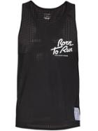 Satisfy Born To Run Print Perforated Vest - Black