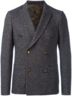 Etro Double Breasted Blazer, Men's, Size: 50, Blue, Silk/cotton/acetate/wool