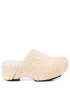 Jil Sander Shearling Slip-on Clogs - White