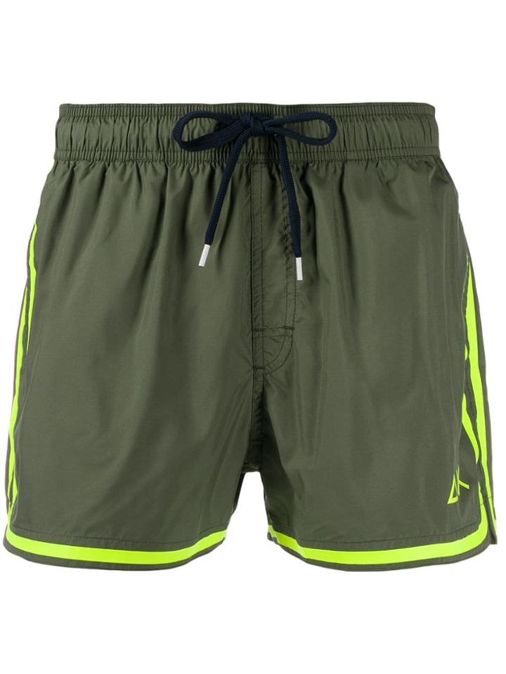 Sun 68 Contrast Trim Swim Shorts - Green