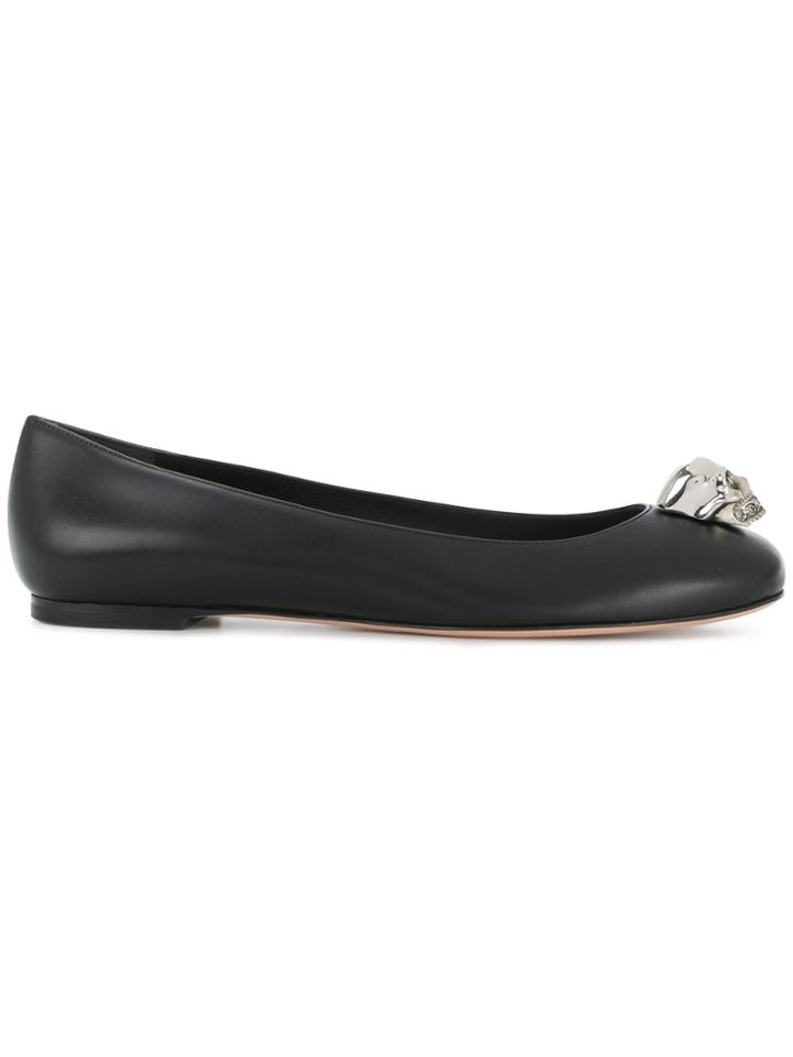 Alexander Mcqueen Skull Ballerinas - Black