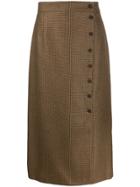 Berwich Houndstooth Maxi Skirt - Brown