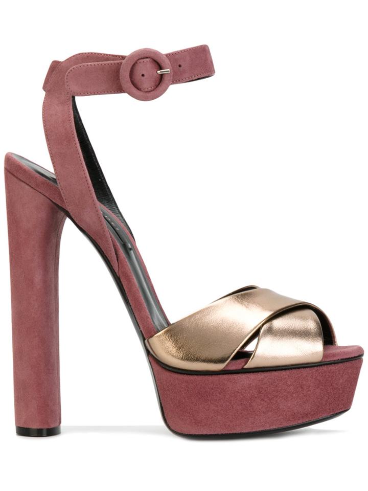 Casadei Two-tone Platform Sandals - Pink & Purple