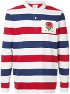 Kent & Curwen Striped Shirt With Rose Detail - Grey