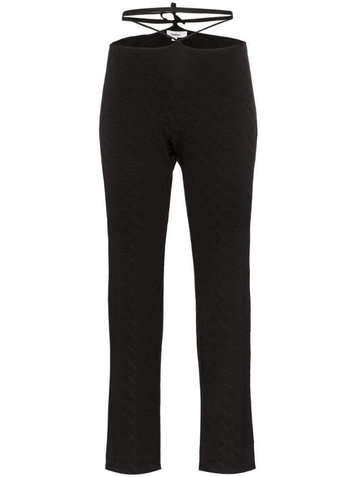 Miaou Rei Strap Detail Trousers - Black