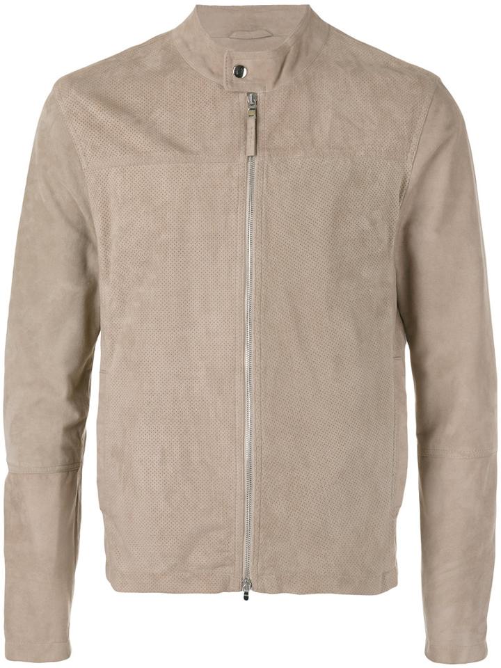 Eleventy - Banded Collar Jacket - Men - Cotton/suede/spandex/elastane - 48, Nude/neutrals, Cotton/suede/spandex/elastane