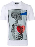 Dsquared2 Skeleton Print T-shirt, Men's, Size: Xs, White, Cotton