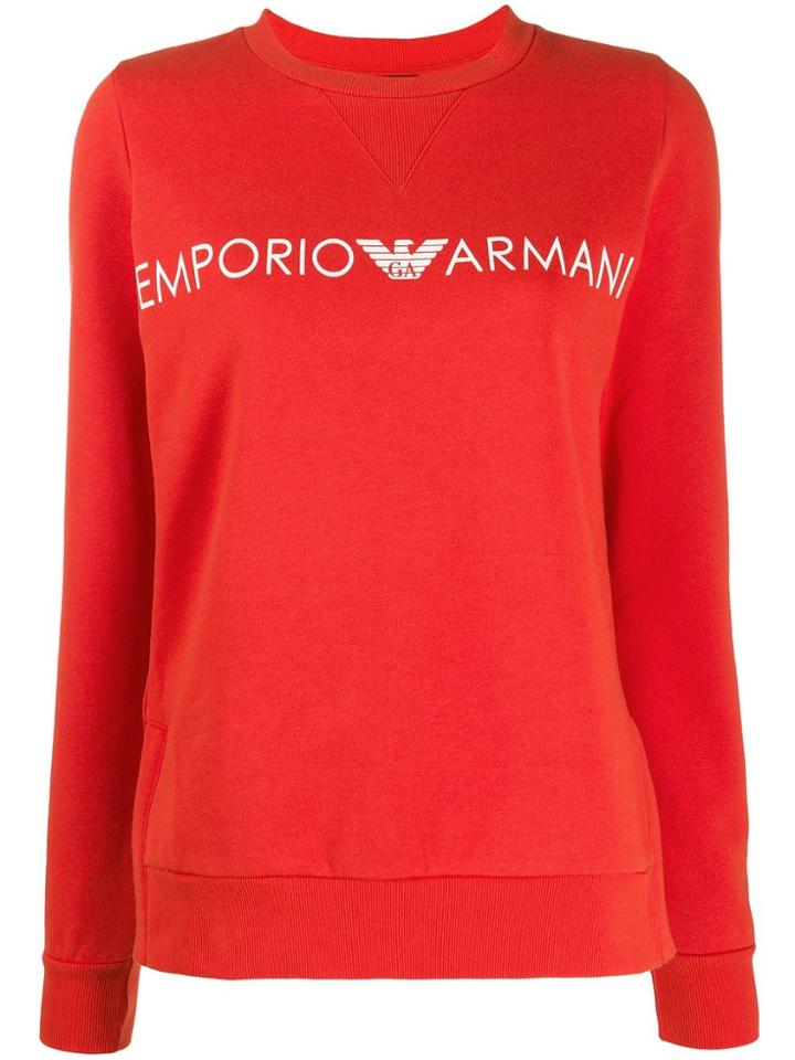 Emporio Armani Signature Logo Sweatshirt - Red