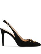 Paule Ka Crystal Slingback Pumps - Black