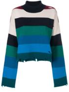 Erika Cavallini Striped Distressed Jumper - Multicolour