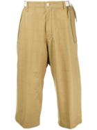 Sacai Grid Print Trousers, Men's, Size: 1, Brown, Cotton