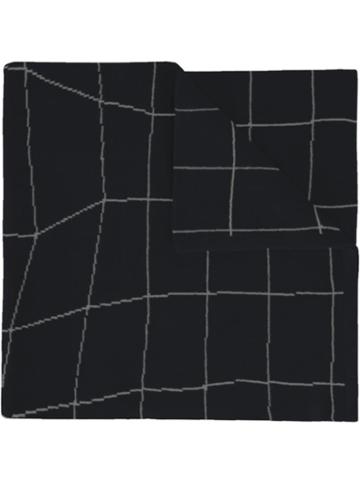 Umd Grid Knit Scarf - Black