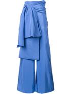 Rosie Assoulin Oversized Bow Trousers, Women's, Size: 12, Blue, Silk