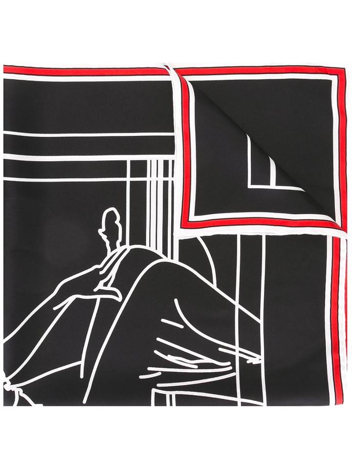 Givenchy Bambi Print Scarf, Women's, Black, Silk