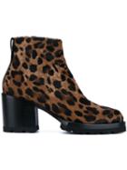 Dries Van Noten Leopard Print Ankle Boots