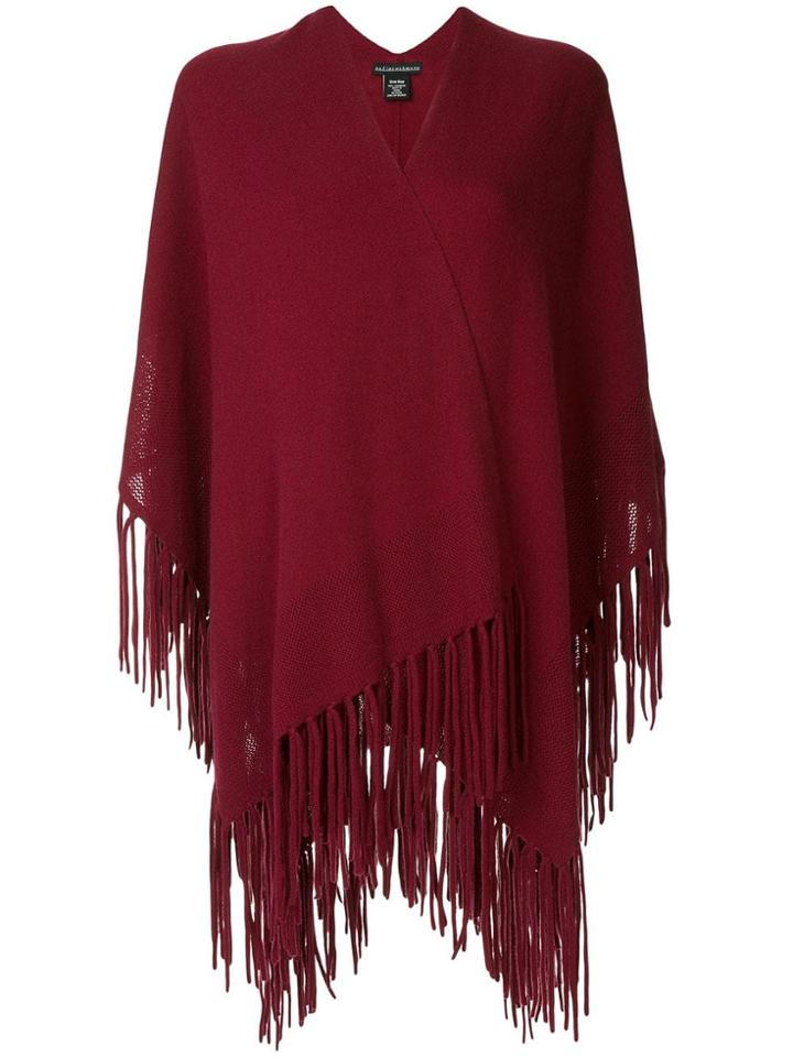 Sofia Cashmere Fringed Edge Cardigan - Red