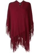 Sofia Cashmere Fringed Edge Cardigan - Red