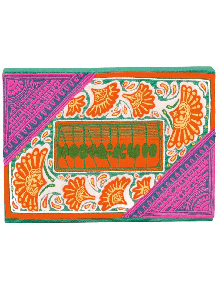Olympia Le-tan Marigold Book Clutch, Women's, Grey, Cotton/brass