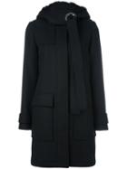 Proenza Schouler Hooded Coat, Women's, Size: 8, Black, Nylon/polyester/cupro/lamb Fur