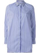 Brunello Cucinelli Striped Shirt, Women's, Size: Large, Blue, Cotton/polyamide/spandex/elastane/brass