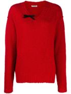 Miu Miu Bow Neck Jumper - Red