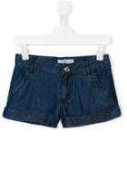 Young Versace Floral Pocket Denim Shorts, Girl's, Size: 8 Yrs, Blue