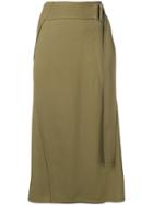 Victoria Beckham Belted Midi Skirt - Green