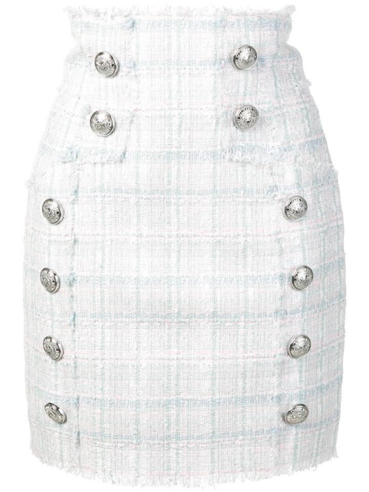 Balmain Double Breasted Boucle Skirt - Neutrals