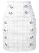 Balmain Double Breasted Boucle Skirt - Neutrals