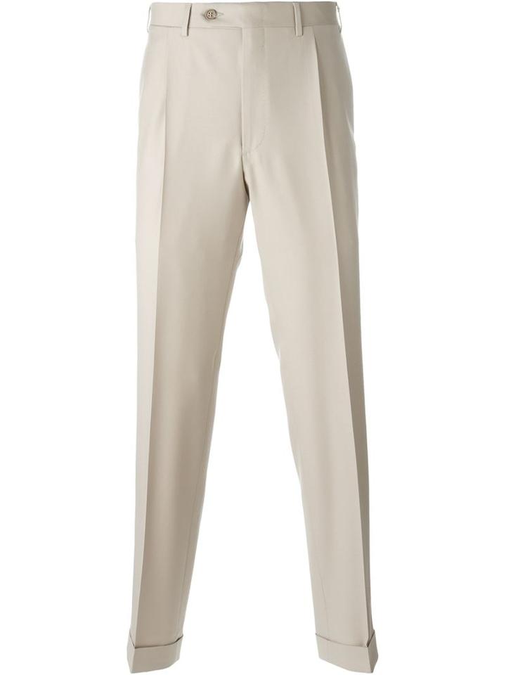 Canali Tailored Trousers, Men's, Size: 52, Nude/neutrals, Wool
