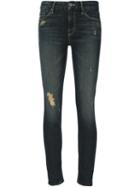 Mother Distressed Skinny Jeans, Women's, Size: 25, Black, Cotton/spandex/elastane