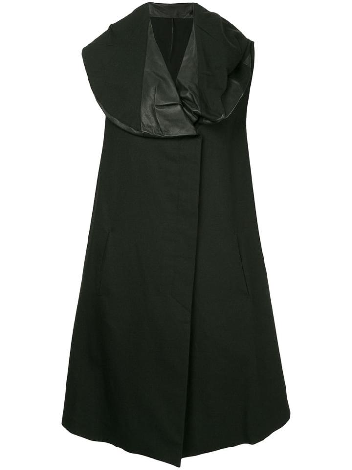 Masnada Padded Collar Coat - Black