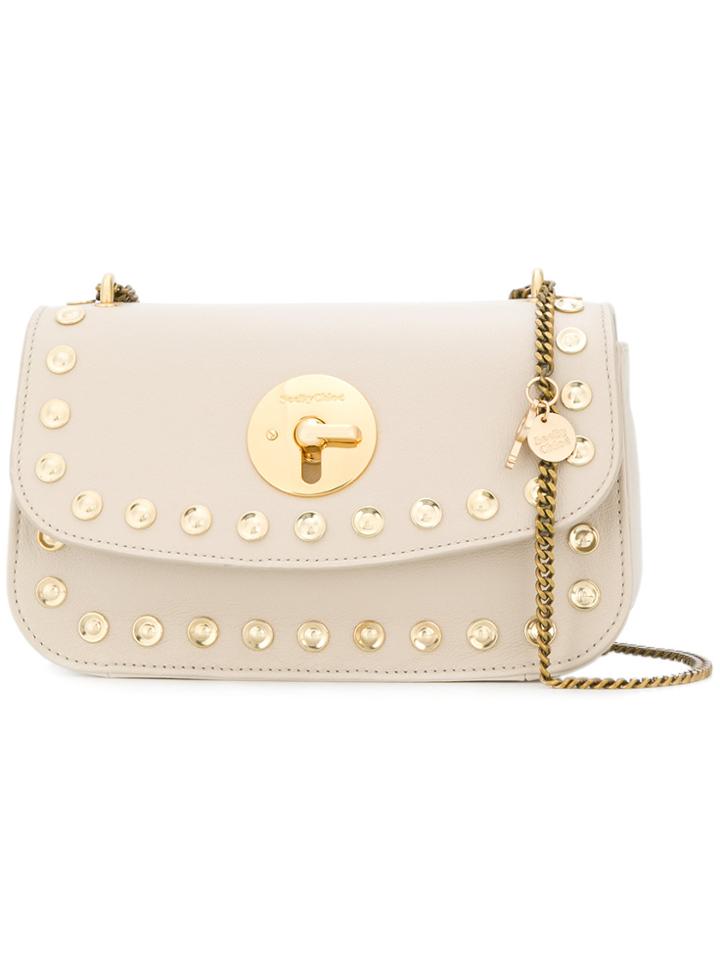See By Chloé Lock Stud Crossbody Bag - Nude & Neutrals