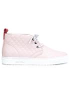 Del Toro Shoes Quilted Hi-tops, Men's, Size: 13, Pink/purple, Leather