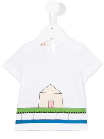 Marni Kids - House Print T-shirt - Kids - Cotton - 9 Mth, White
