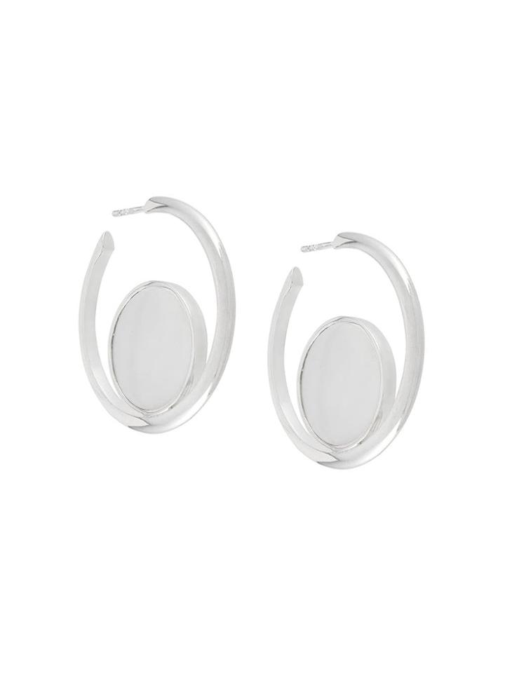 Astley Clarke Slice Mother Of Pearl Hoop Earrings - Metallic